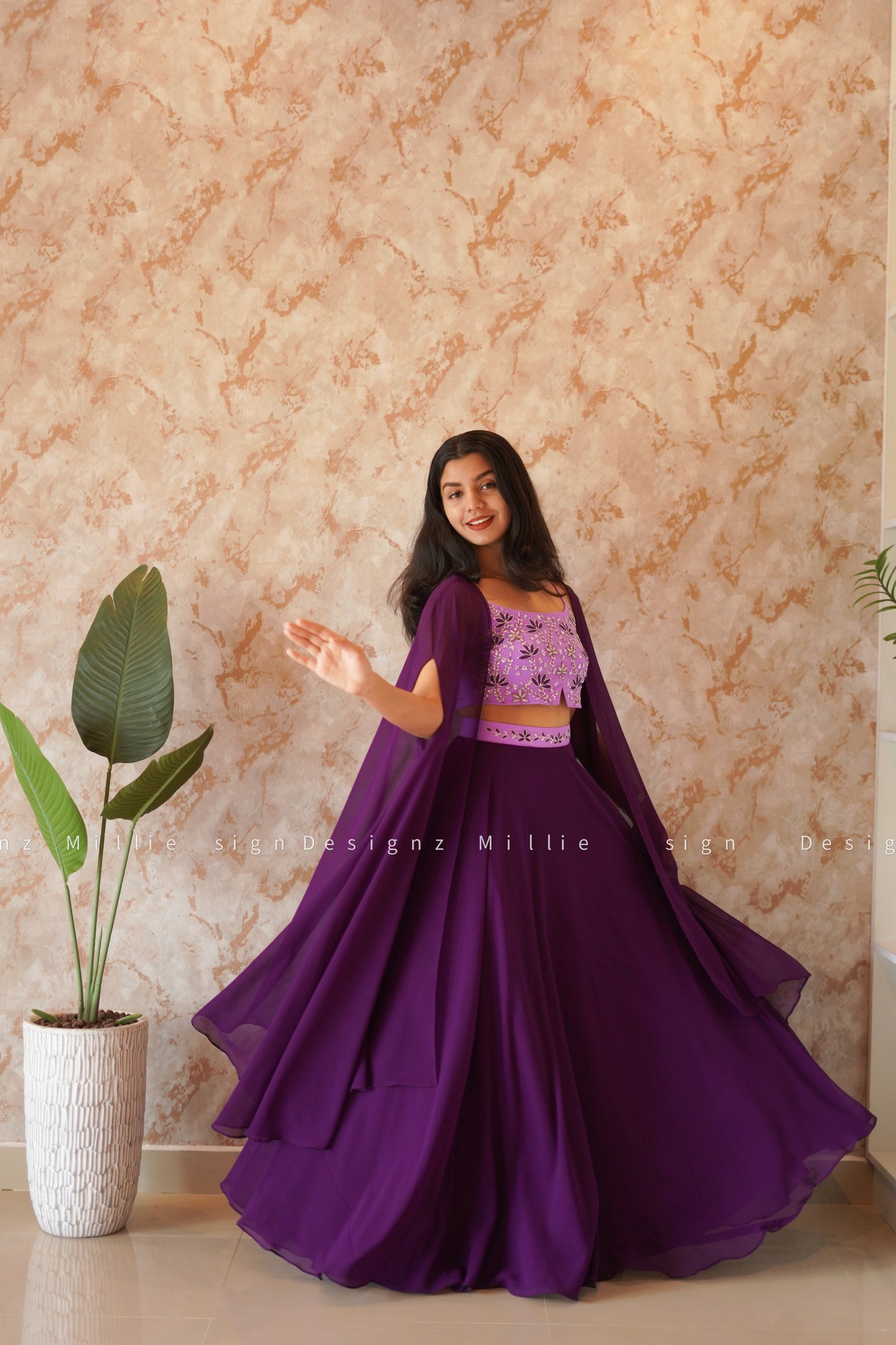 Skirt Combo Crop Top and Shrug (MSD-049)