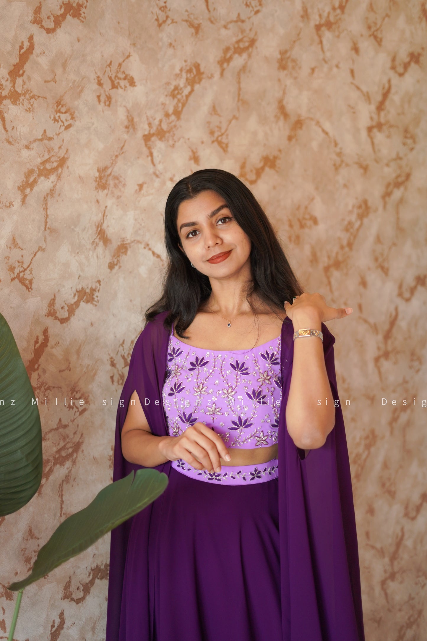Skirt Combo Crop Top and Shrug (MSD-049)