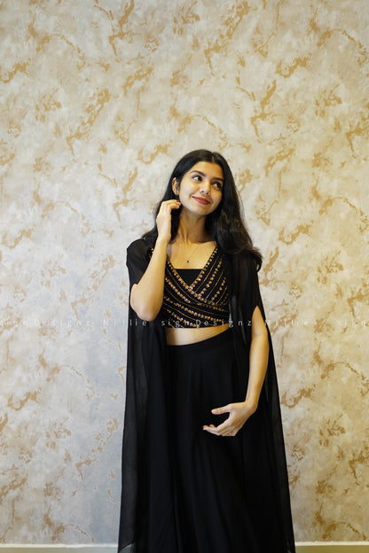 Skirt Crop Top Shrug (MSD-028)