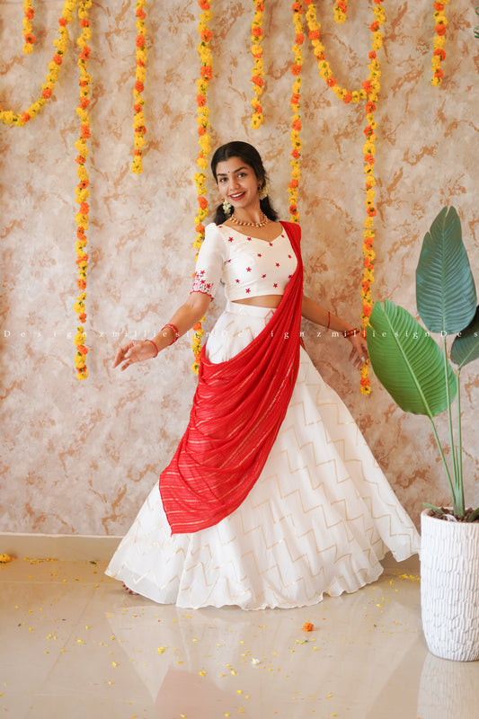 Skirt and Crop Top Dupatta (MSD-067)