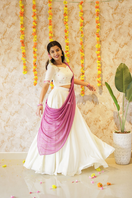 Skirt and Crop Top Dupatta (MSD-062)