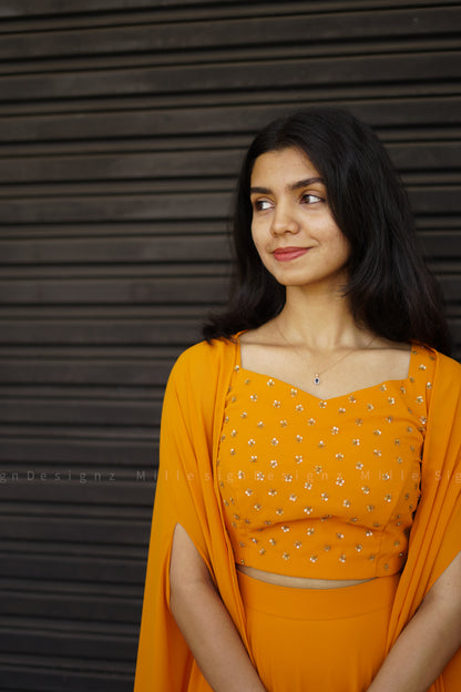 Skirt Crop Top Shrug (MSD-027)