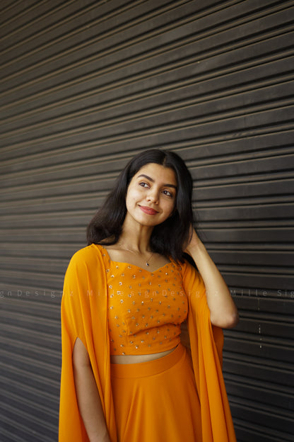 Skirt Crop Top Shrug (MSD-027)